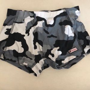 Crazy pants warrior grey camo spandex shorts